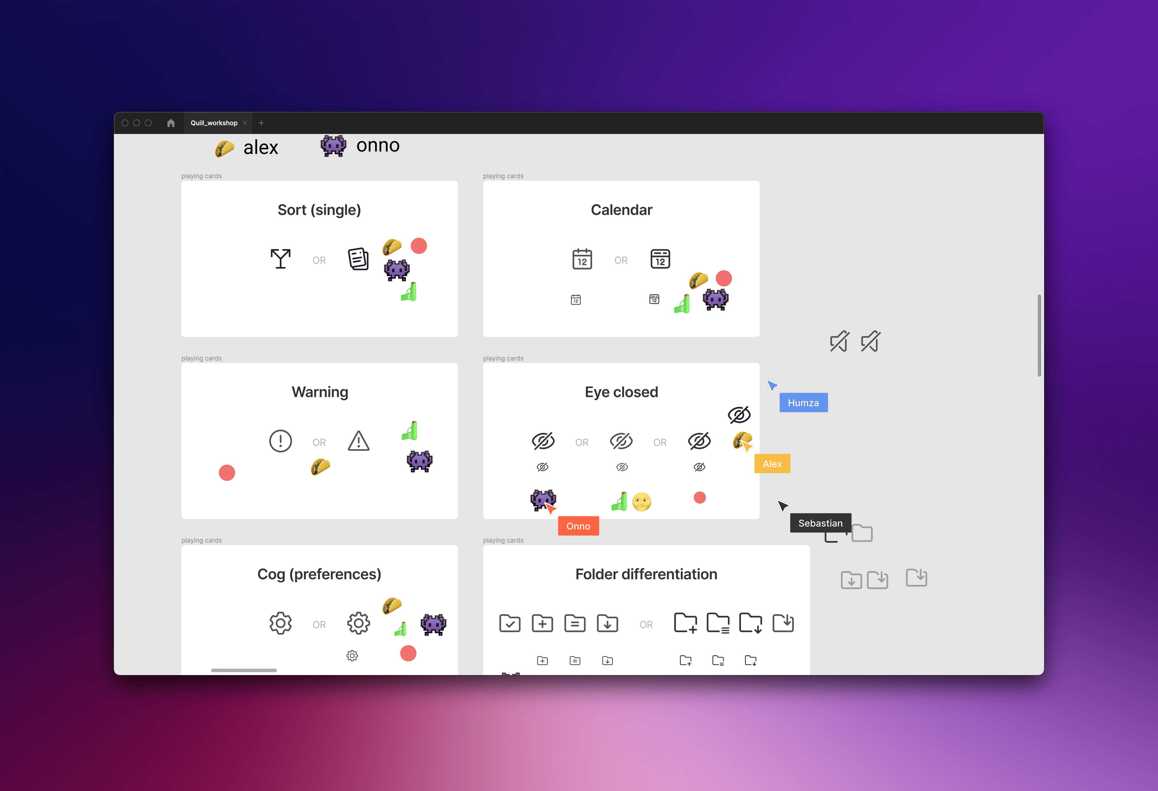 A screenshot of Figma, showing the work in progress of the iconset
